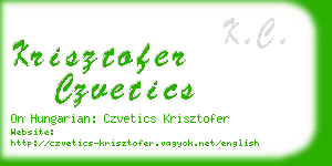 krisztofer czvetics business card